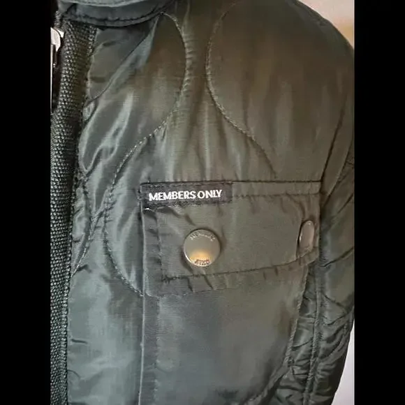 Members Only Puffer Jacket Army Green Size Small - Picture 2 of 6